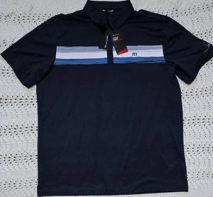 Travis Mathew Cabana Chest Stripe Men M Prestige Pure Performance Polo Shirt NWT - Picture 1 of 20