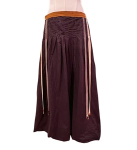Rozae Nichols Purple Cotton Bubble Hem Jeweled Ribbon Accent Skirt Size Large - Picture 1 of 12