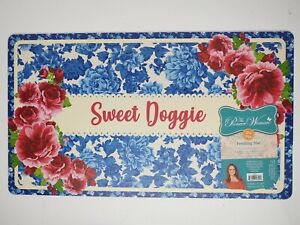 Pioneer Woman Feeding Mat For Pets with Sentiment  Woof 20x 11.5"