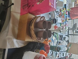 Japanese red clay plates and cups - Picture 1 of 1
