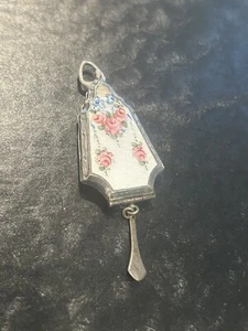 VINTAGE STERLING S *ENAMEL PENDANT * Locket With Pictures - Picture 1 of 4