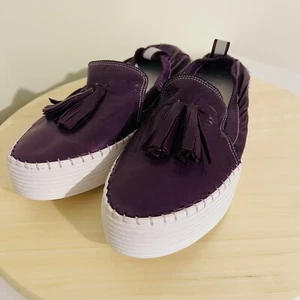 Bueno Piper Womens Purple Leather Platform Slip On Casual Loafer AU10 EU41 - Picture 1 of 18