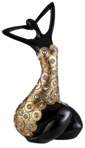 Bernsteinfarbene Dämmerung entspannende elegante Frau Polyresin dekoratives Stück 14,25 Zoll - Bild 1 von 1