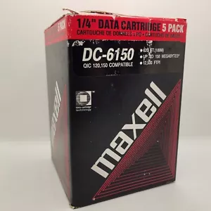 5 PACK DC-6150 Data Cartridge Maxell 150MB Capacity 1/4" QIC NEW IN BOX