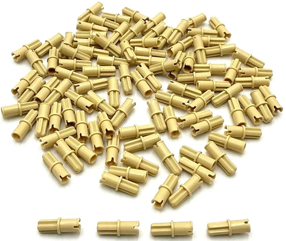 Lego 100 New Tan Technic Axle 1L Pin without Friction Ridges Parts - Image 1 of 1