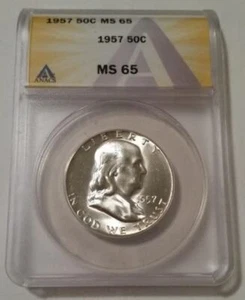1957 Franklin Half Dollar MS65 ANACS - Picture 1 of 2