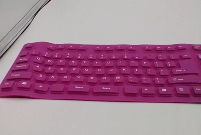 iCONCEPTS FUSCHIA WATERPROOF FLEXIBLE KEYBOARD - Image 1 of 4