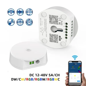 Wifi+Bluetooth LED controller DC12-24V suitable for RGBW LED strip lights - Picture 1 of 3