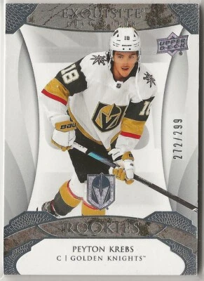 2020-21 Exquisite Collection Rookies #RPK Peyton Krebs 272/299 Vegas Knights - Image 1 of 2