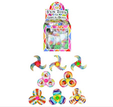12 Colourful spinning Tops Pinata Loot Party Bags Filler KIDS GAME TOY FUN gifts