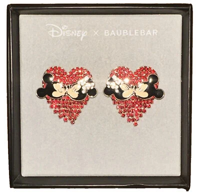 迪士尼 X Baublebar 米妮心形情人节吻水晶耳环 — 第 1/3 张图片
