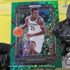 Prizm Draft Picks 2023-24 Adama Sanogo Rookie FOTL Green Shimmer /3 27 RC