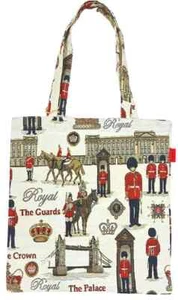 Signare Tapestry Royal Guard King Charles III Coronation Flat Shopping Bag - Picture 1 of 4