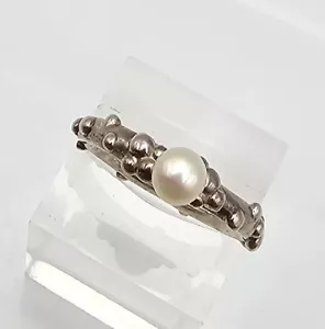 Bellissimo anello Michael Dawkins argento sterling .925 perle TG 9,5 Thailandia 6,2 g nuovo senza etichette - Foto 1 di 11