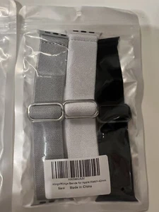 Bandas de reloj inteligente para Apple Watch 42 mm negro blanco gris paquete de 3 - Imagen 1 de 4