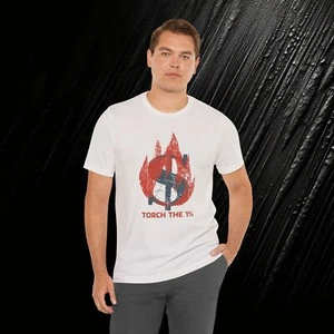 Burning $ 1% Tee, Torch the Oligarchy, Political Shirt, Anti-Capitalist TShirt - Picture 1 of 25