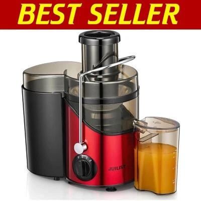 Exprimidor de verduras y frutas de acero inoxidable 800 W - rojo brillante de 3 velocidades Foto 1 de 4