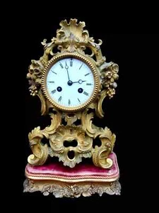 Antique Clock French Bronze Bell Striking Ormolu Signed Fine 19th Century - Imagen 1 de 14
