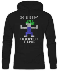 Lemmings Hammer Time Hoodie Kapuzenpullover Video Game Gamer Nerd Retro Lemming - Picture 1 of 1