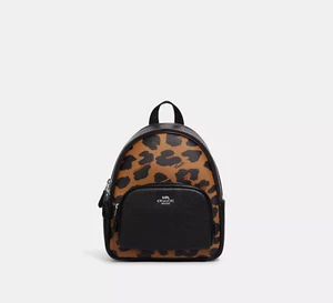 Mochila Coach CC757 Mini Court estampado de leopardo nueva con etiquetas venta al por menor $428 - Imagen 1 de 4