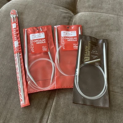 Lote De Colección De 4 Agujas De Tejer Circulares Bernat Aero & Leisure Arts Inglaterra Foto 1 de 4