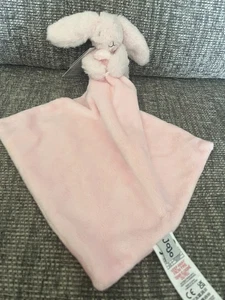 JoJo Maman Bebe Pink Fluffy Bunny Rabbit Soft Baby Comforter Snuggle Blanket New - Picture 1 of 2