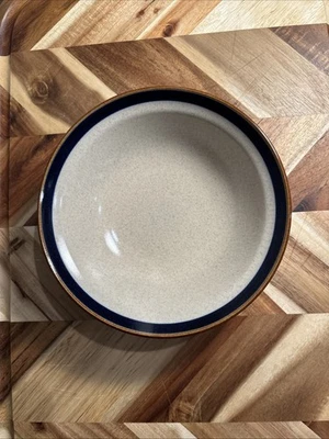 Antiga tigela de sopa de cereais salpicados azul cobalto Yamaka grés Chateau 6 3/4" Japão - Imagem 1 de 4