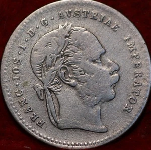 1869 Hungary 20 Kreuzer Silver Foreign Coin - Picture 1 of 2