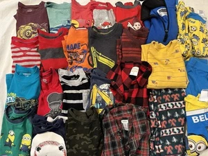 30+Pieces- Boys Long Sleeve Shirts, 2 Pajamas, Puffer Vest - Size 5, 5T, 5/6 - Picture 1 of 24