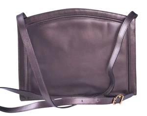 Salvatore Ferragamo Bronze Patent Leather Crossbody Bag Purse Clutch ITALY - Picture 1 of 11