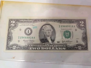2003 Series E $2 Dollar Bill 1776 Declaration of Independence On Back Rare - Picture 1 of 2