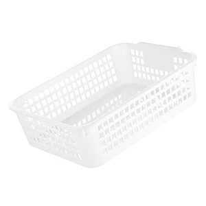 Desktop Storage Basket Space Saving Handle Rectangular Stackable Hollow Storage - Picture 1 of 12