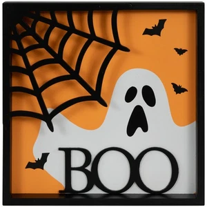 Northlight 9.75" Framed 3D Boo Halloween Wall Sign - Picture 1 of 6