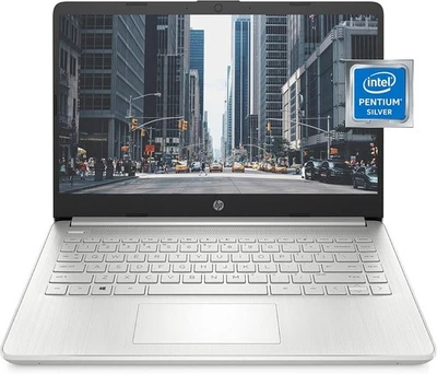 NEW HP 14-DQ0075NR 14" Intel Pentium Silver N5030 4GB RAM, 64GB SSD, Windows 11 - Image 1 of 4
