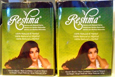 Reshma Henna Rich Conditioning Luminous Hair Color Raven Black 150gm 5.3 oz 2BOX - Image 1 of 2