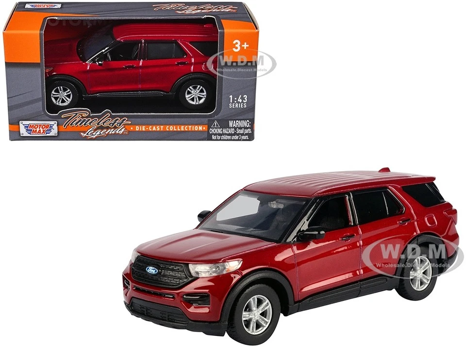 2023 Ford Explorer Red Metallic 1/43 Diecast Model Car By Motormax 79703