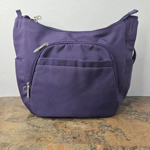 Travelon ANTI-THEFT CLASSIC CROSSBODY BUCKET BAG IN PURPLE By Travelon - Picture 1 of 14