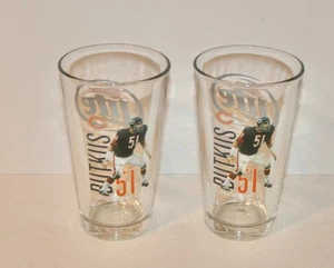 2 Miller Lite Geschmacksaktivator Dick Butkus Gläser - KOSTENLOSER VERSAND - Bild 1 von 4