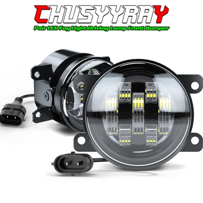 Pair LED Fog Light Driving Lamp Front Bumper Accessories Driver&Passenger Side - Image 1 of 4
