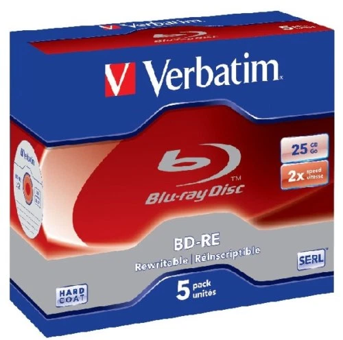 5 Verbatim Rohlinge Blu-ray BD-RE 25GB 2x Jewelcase