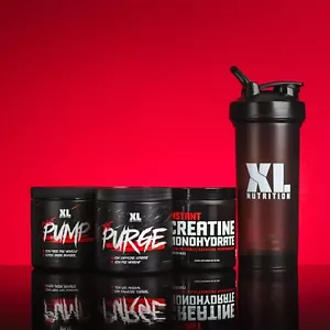 XL Nutrition Pre Workout Stack | Purge 225g | Pump 300g | Creatine 250g | Shaker - Picture 1 of 1