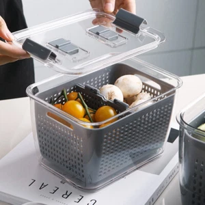 Küche Kühlschrank Aufbewahrungsbehälter mit Deckel PET Frischaufbewahrung Aufbewahrungsbox F - Bild 1 von 10