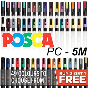 Posca Paint Marker PC-5M 2.5mm Pen Fabric Glass 49 Colours Buy 3 Get 1 FREE - Picture 1 of 34
