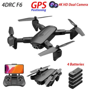 4DRC F6 Drone GPS WIFI FPV 4K Dual HD Camera Selfie Smart Follow RC Quadcopter - Picture 1 of 20