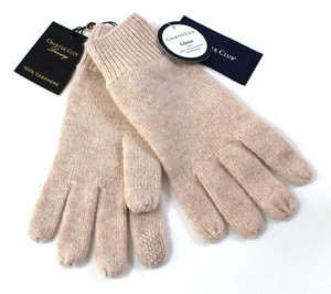 CHARTER CLUB Gloves Luxury Cashmere Touchscreen Technology O/S Oat Retail $79.50 - Picture 1 of 3