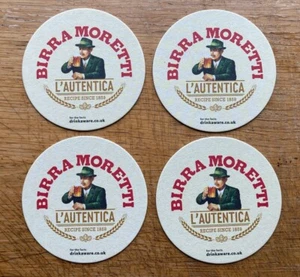 4 X NEW - BIRRA MORETTI BREWERY BEER MATS - Picture 1 of 2