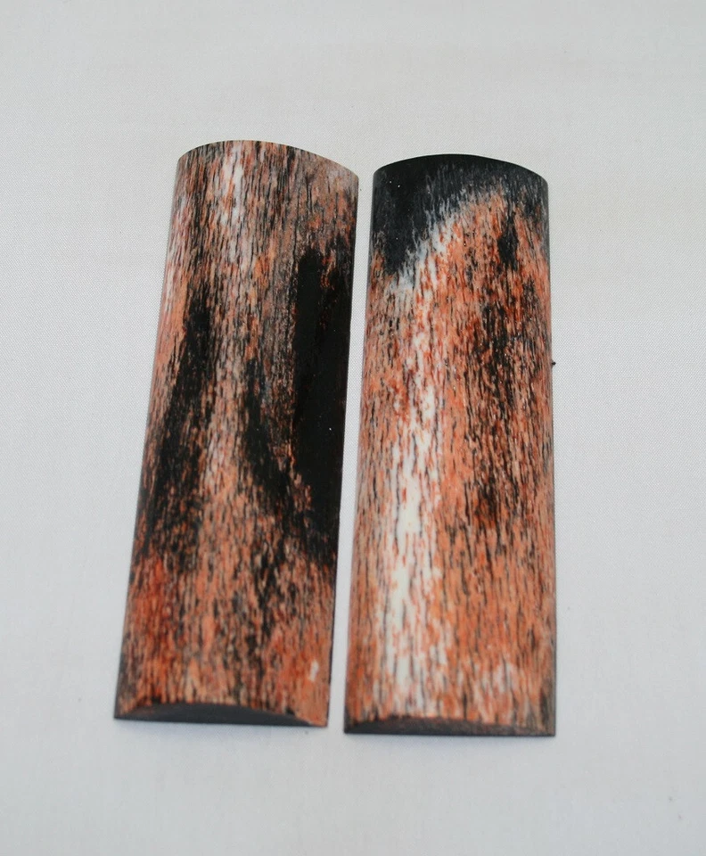 Escalas de hueso de jirafa para empuñaduras de pistola de fabricación de cuchillos naranja con teñido de negro estabilizado Foto 1 de 1