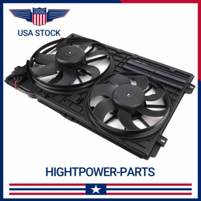 For 2005-2013 Volkswagen Jetta 2.5L l5 Radiator Condenser Black Cooling Fan - Image 1 of 4