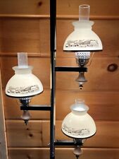 Vintage Tension Pole Lamp - Currier and Ives 3 light