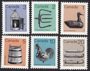 Canada 1982-1987 Low-Values DEFINITIVES #917-922 MNH SET of 6 ARTIFACTS stamps - Bild 1 von 1